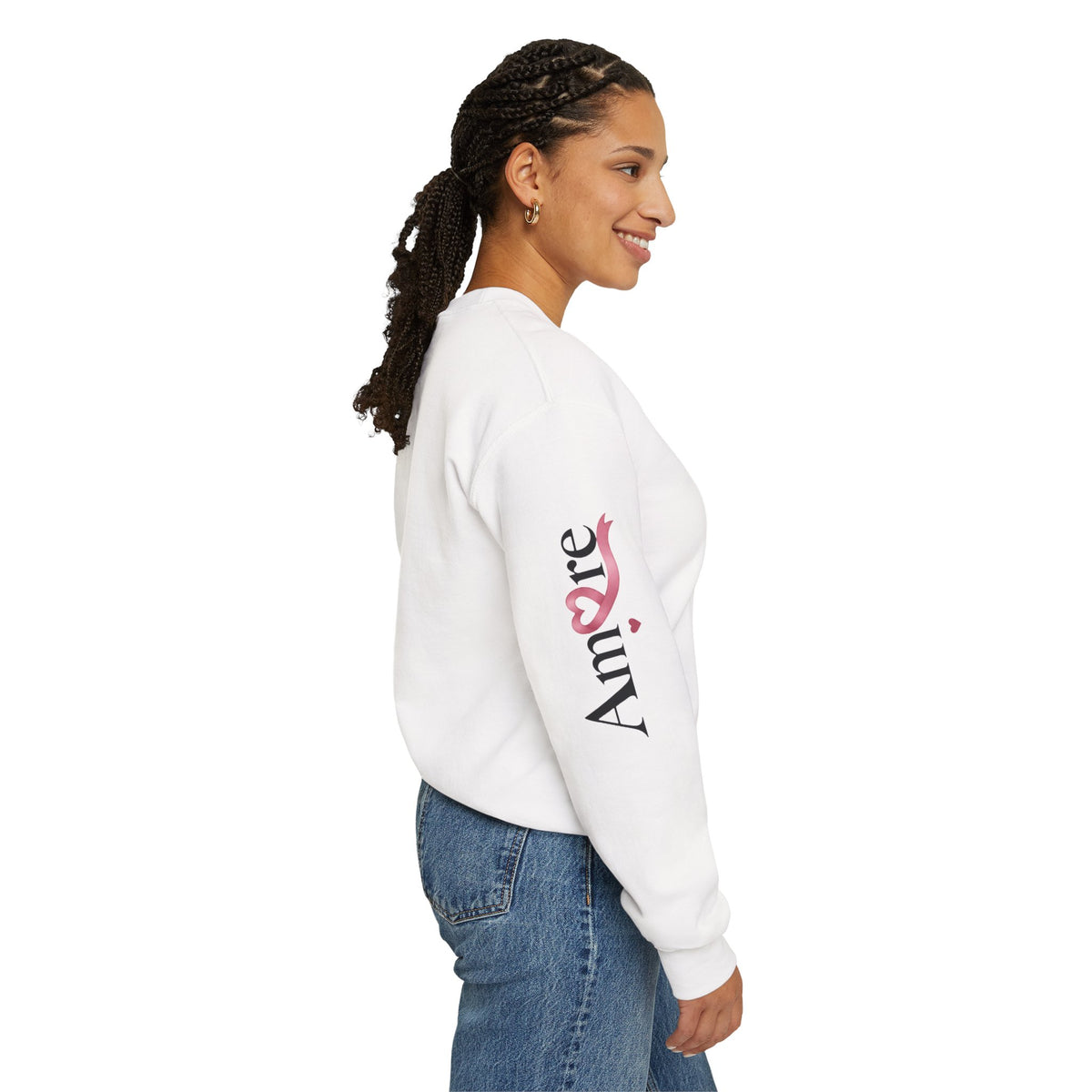 Puppy Heart Crewneck Sweatshirt - Amore Pink Ribbon Breast Cancer Support