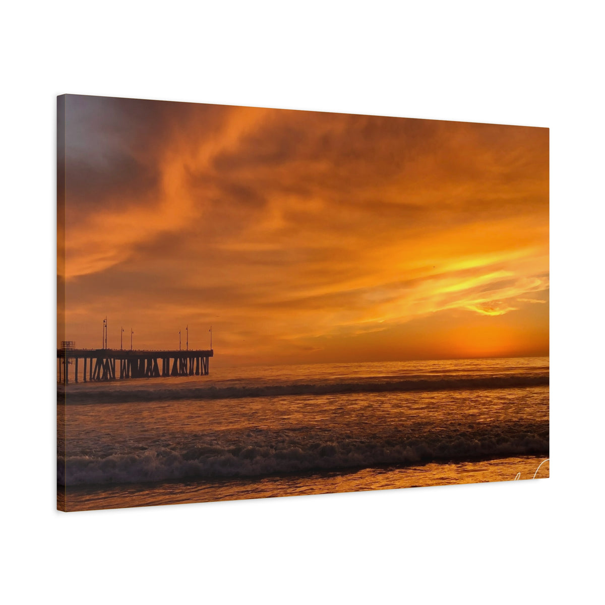 Golden Sunset Venice Beach Canvas Print Wall Art