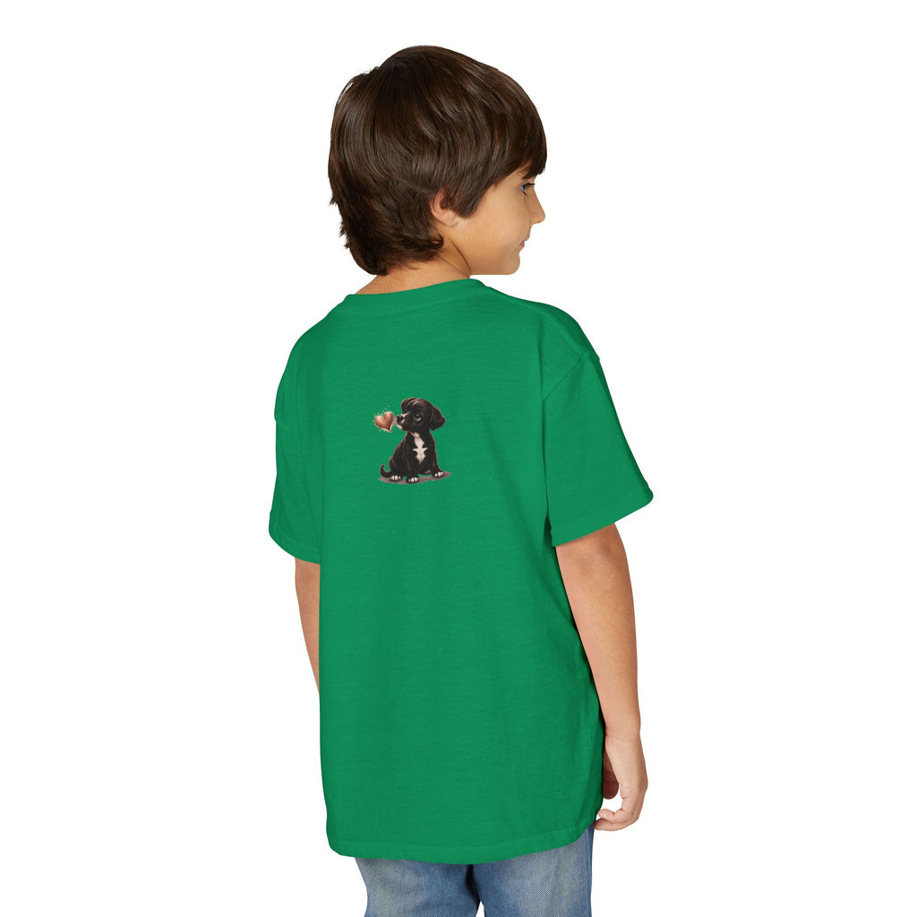 Kids Watermelon Slice T-Shirt with Amore Puppy Back Graphic