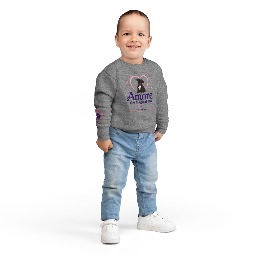 Toddler Amore the Magical Mix Sweatshirt Heart Puppy & paw print