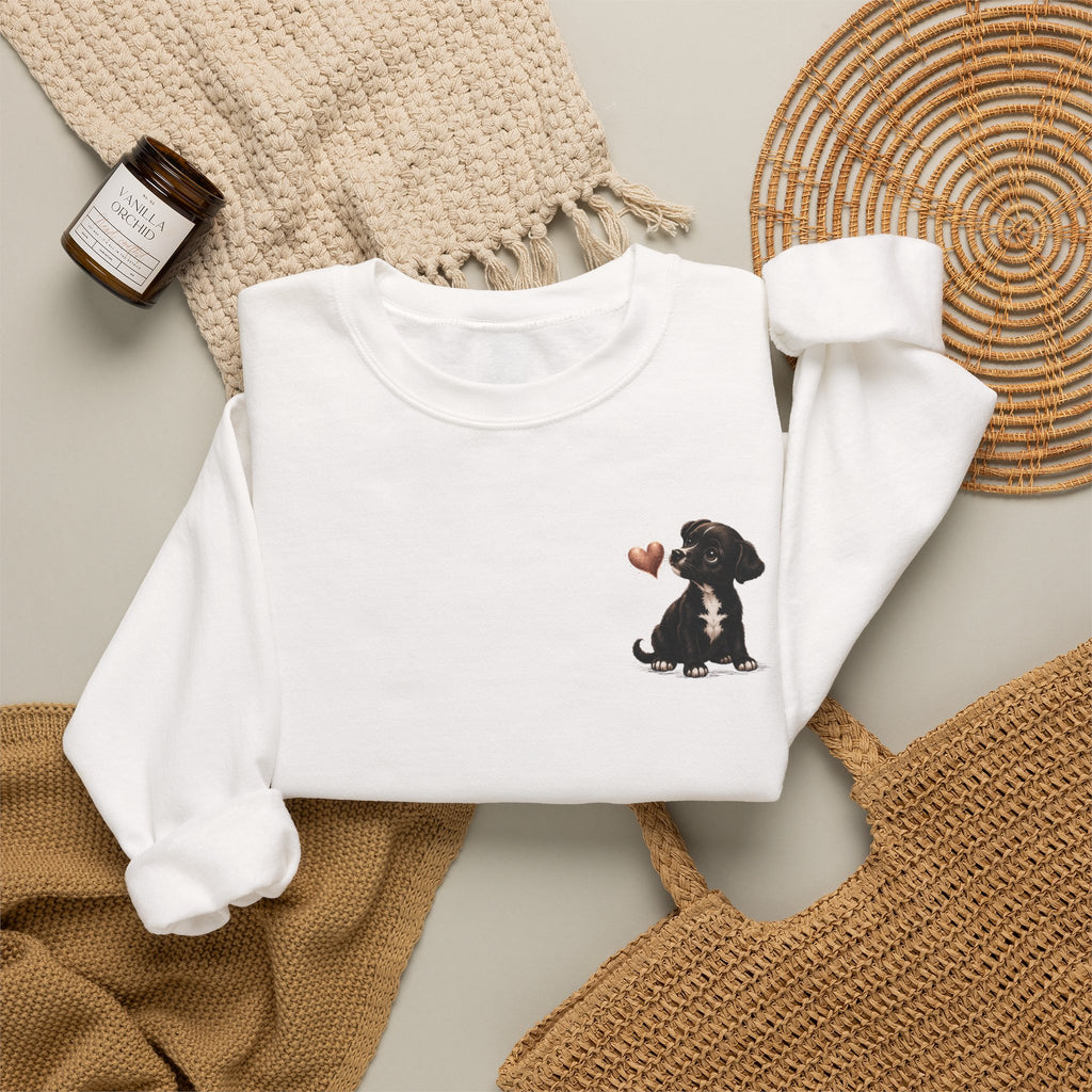 Puppy Heart Crewneck Sweatshirt - Amore Pink Ribbon Breast Cancer Support