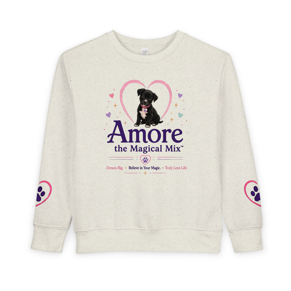 Toddler Amore the Magical Mix Sweatshirt Heart Puppy & paw print