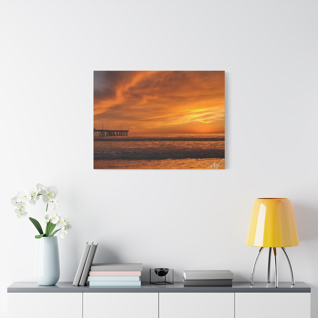 Golden Sunset Venice Beach Canvas Print Wall Art