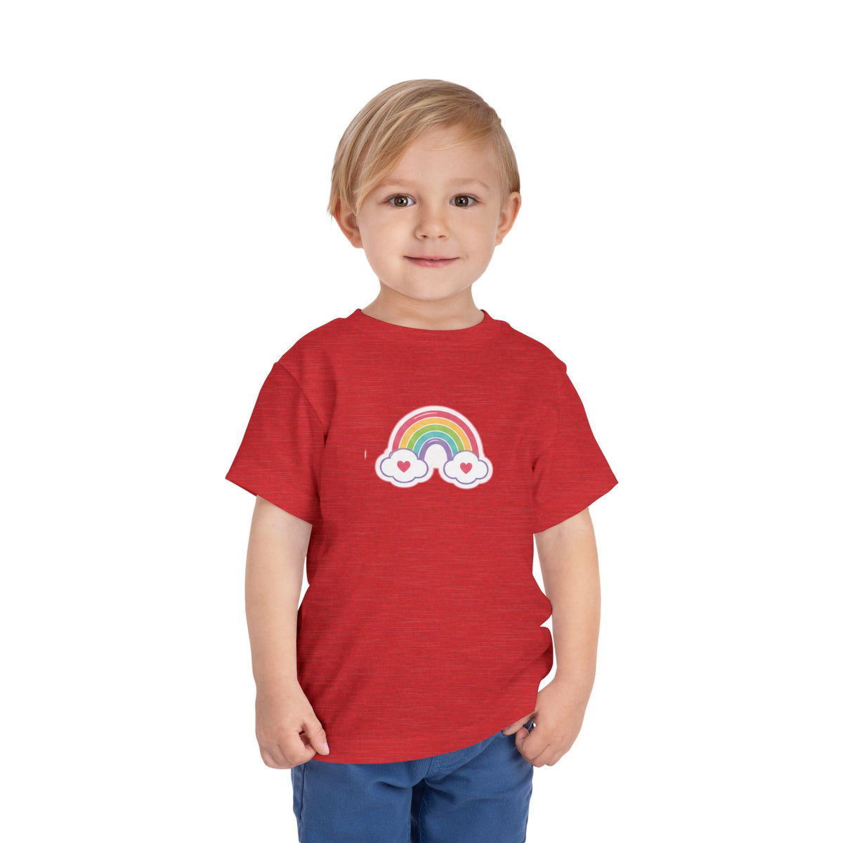 Toddler Rainbow with Heart Clouds T-Shirt