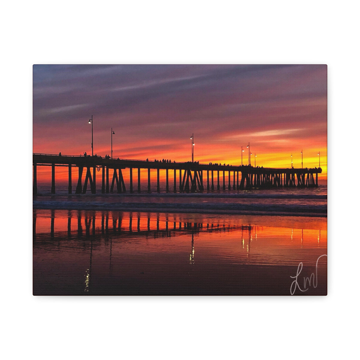 Sunset Pier Canvas Print — Matte Stretched Wall Art (1.25")