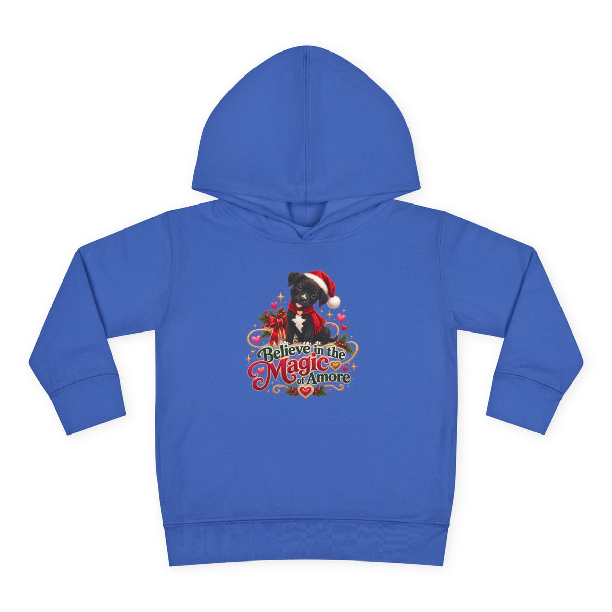 Believe in the Magic of Amoré Christmas Toddler Pullover Hoodie