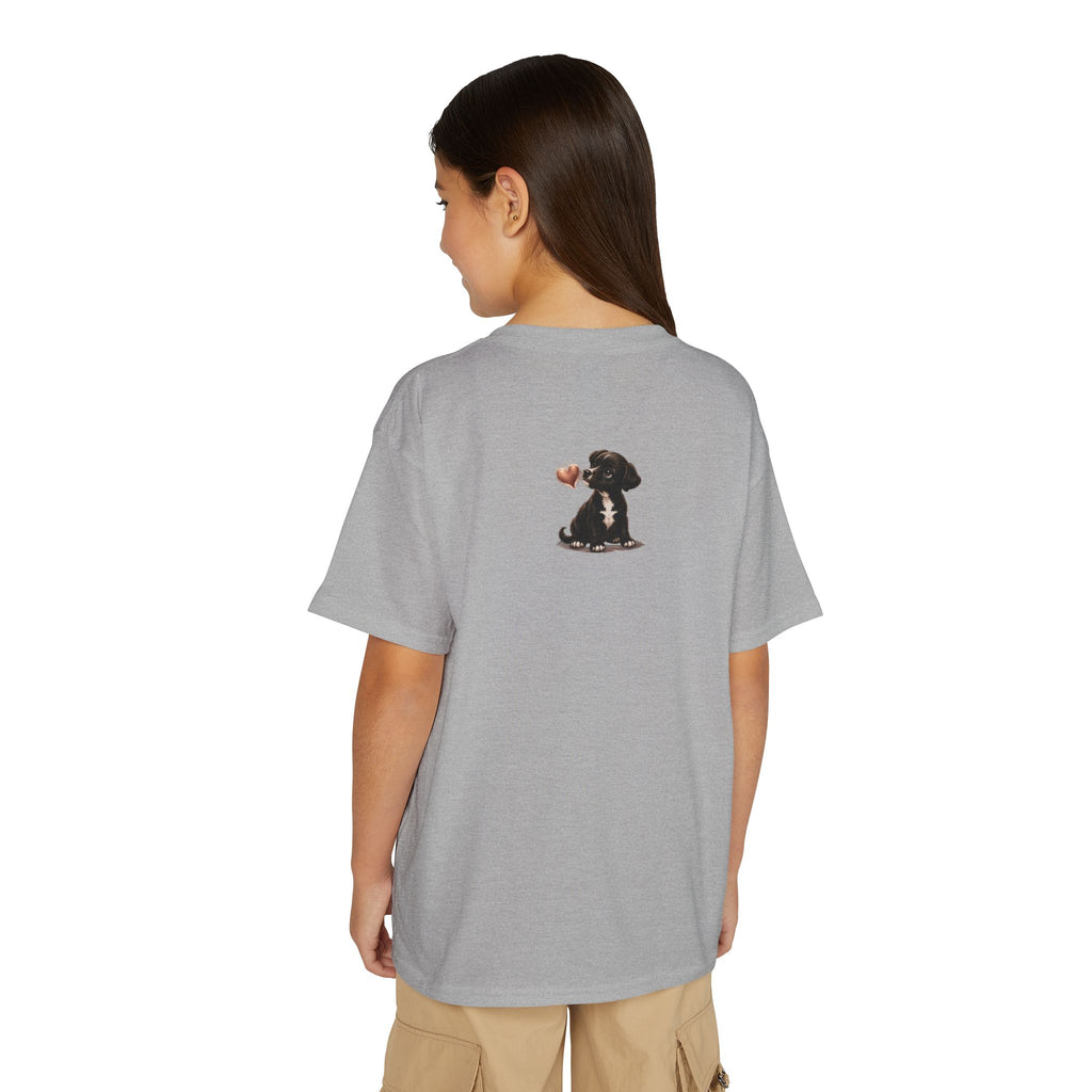 Kids Watermelon Slice T-Shirt with Amore Puppy Back Graphic