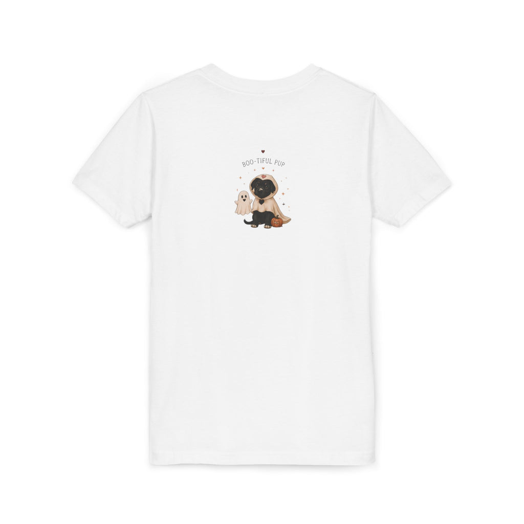 Youth Tee 'Amore' Puppy Ghost Graphic Shirt (Boo-tiful Pup Back)