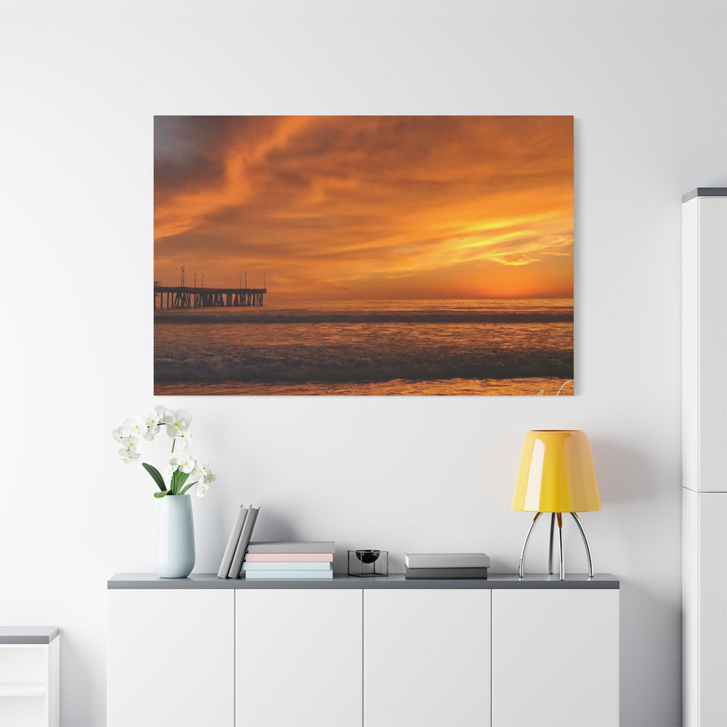 Golden Sunset Venice Beach Canvas Print Wall Art