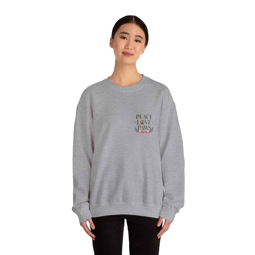 Peace Love Paws Merry Woofmas Christmas Dog Lover Crewneck Sweatshirt