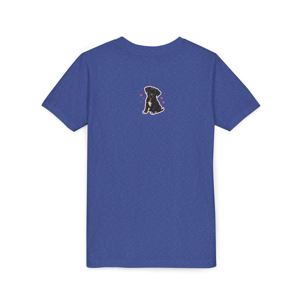 Youth Colorful "Team Amore" with Heart & Puppy Graphic T-Shirt