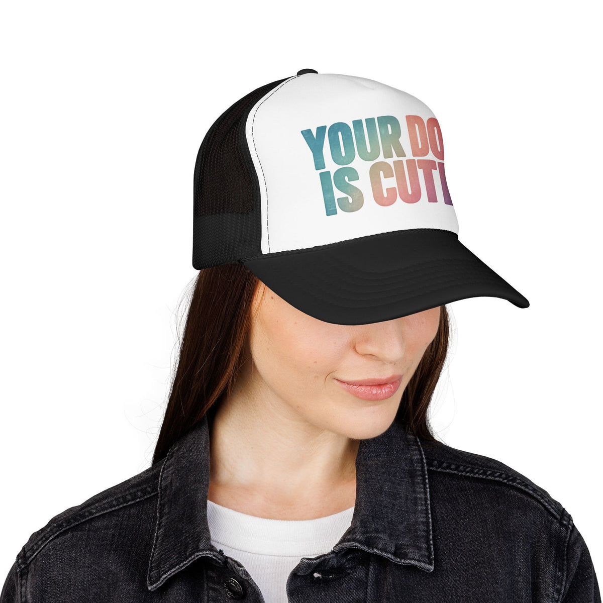 Your Dog Is Cute Trucker Hat – Retro Pastel Pet Lover Foam Cap