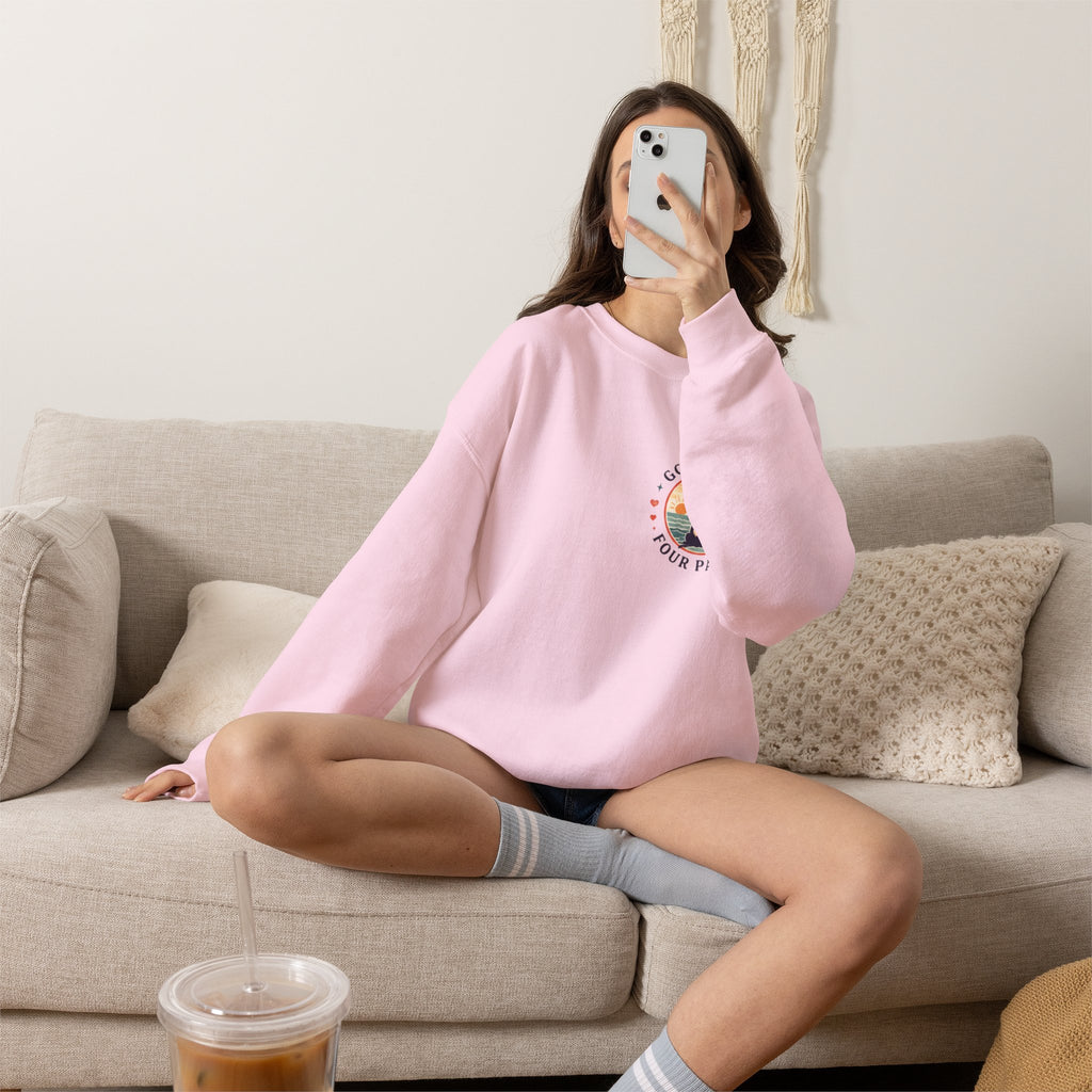 Unisex "Good Vibes" Crewneck Sweatshirt Keep It Simple Retro Camper Van