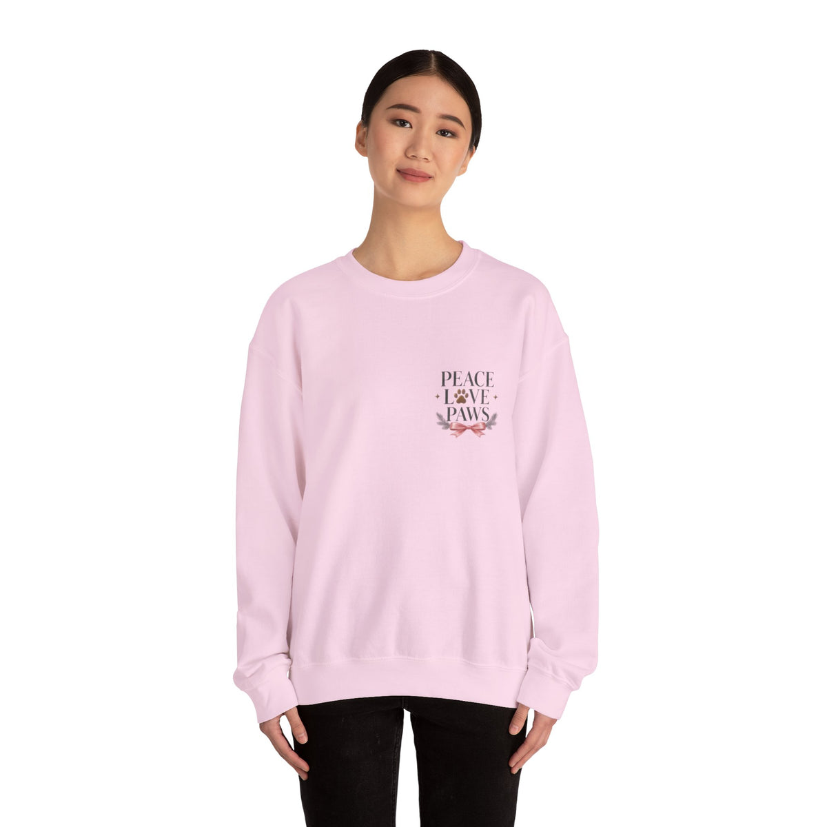 Peace Love Paws Merry Woofmas Christmas Dog Lover Crewneck Sweatshirt