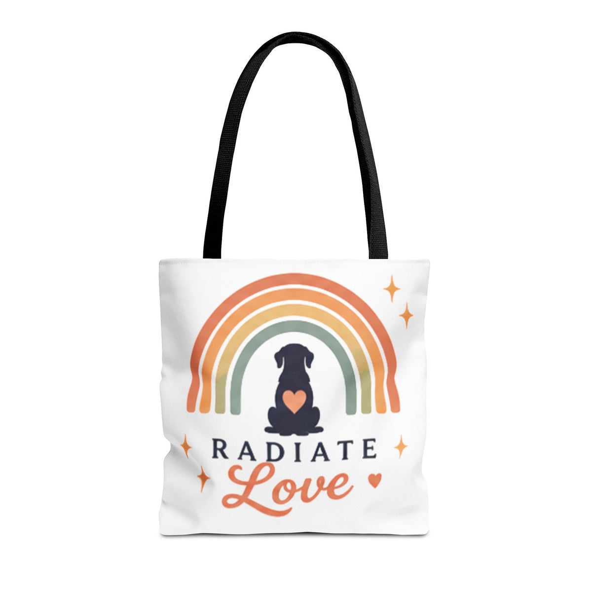 Radiate Love Dog Rainbow Tote Bag