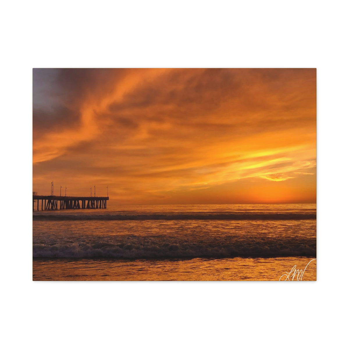 Golden Sunset Venice Beach Canvas Print Wall Art