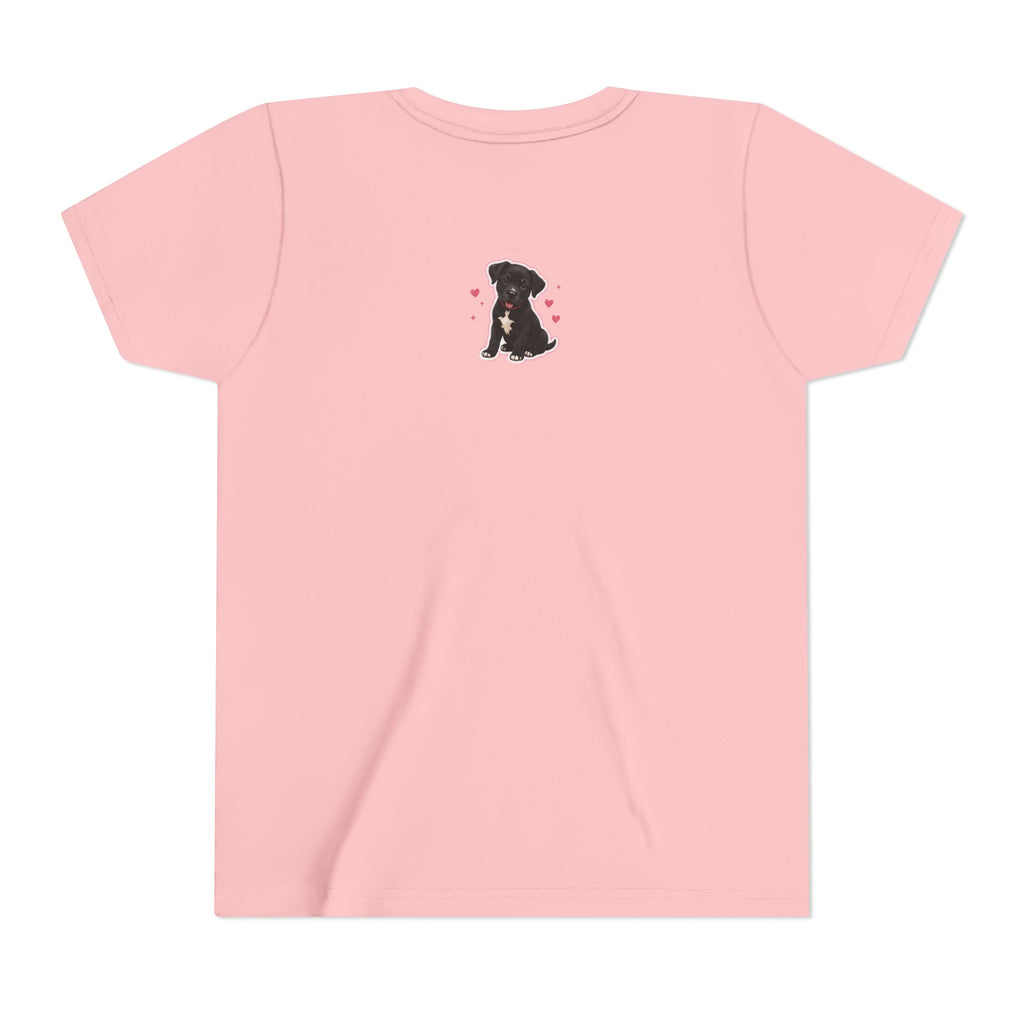 Youth Colorful "Team Amore" with Heart & Puppy Graphic T-Shirt