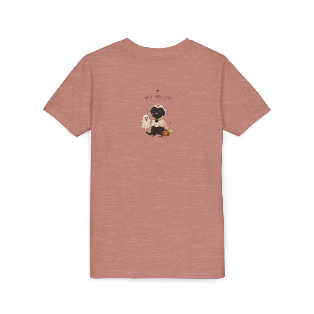 Youth Tee 'Amore' Puppy Ghost Graphic Shirt (Boo-tiful Pup Back)