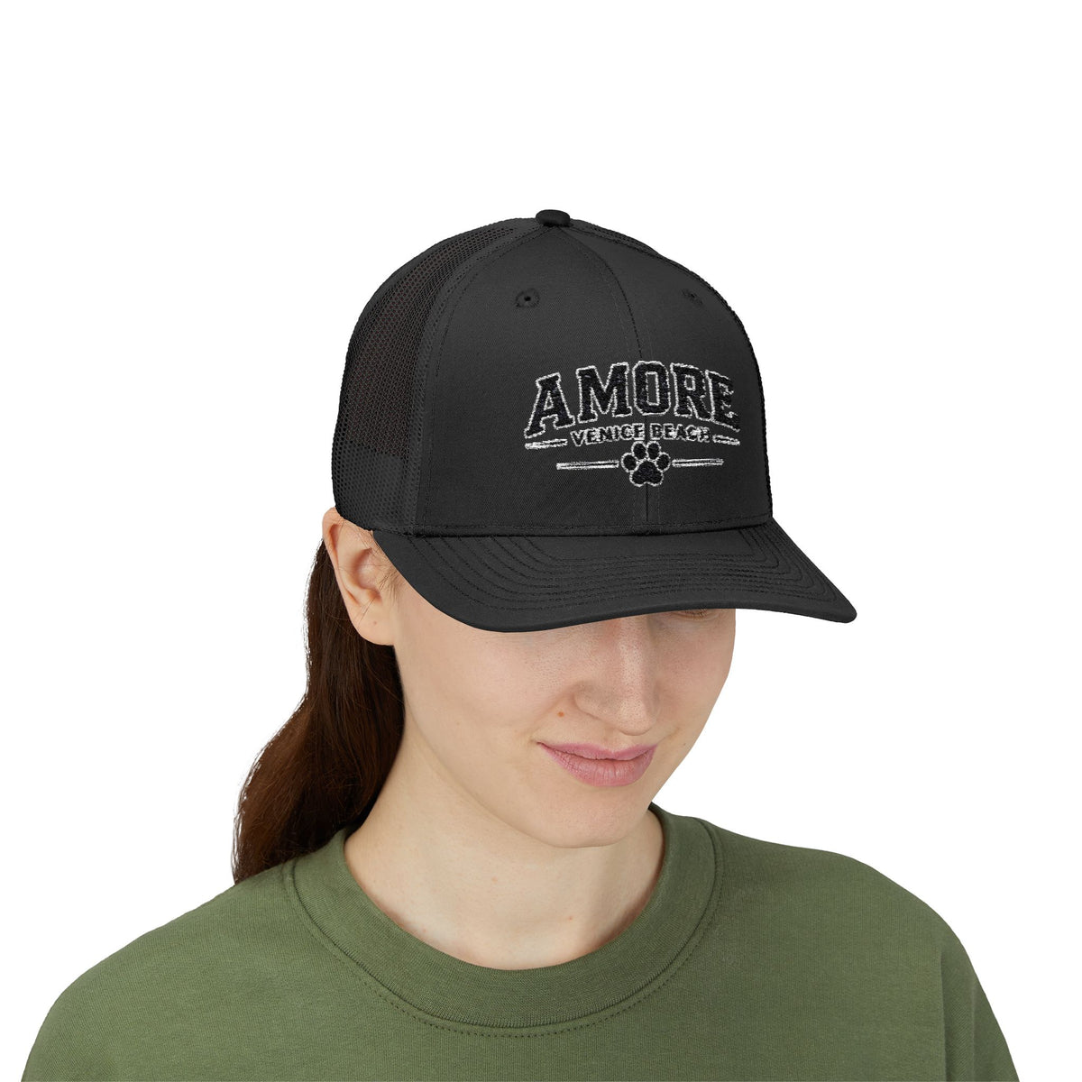 Adult Amore Venice Beach Graphic Trucker Cap | Embroidered Snapback