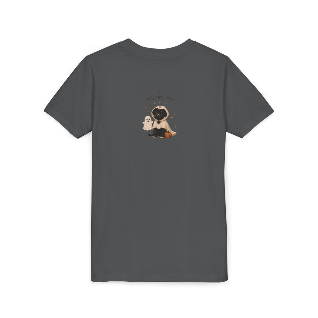Youth Tee 'Amore' Puppy Ghost Graphic Shirt (Boo-tiful Pup Back)