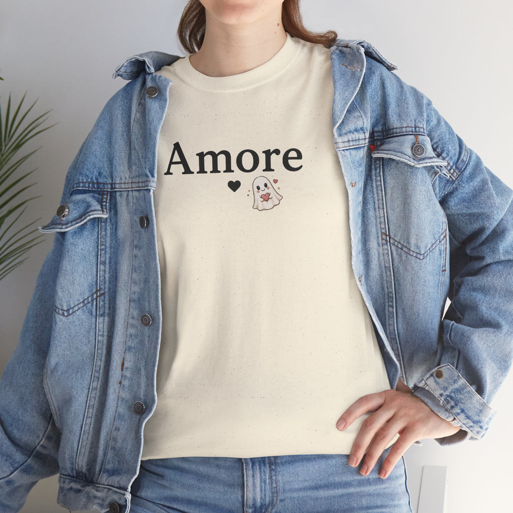 Women's Amore Halloween Icon Palm Trees & Pumpkin Spice Graphic T-Shirt