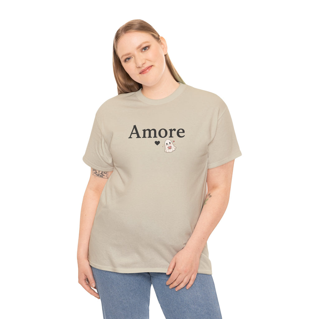 Women's Amore Halloween Icon Palm Trees & Pumpkin Spice Graphic T-Shirt