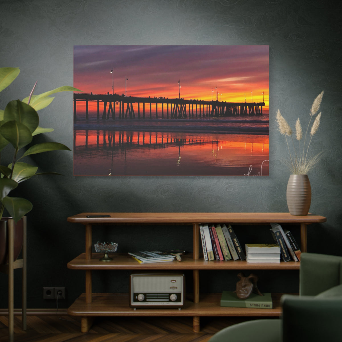 Sunset Pier Canvas Print — Matte Stretched Wall Art (1.25")