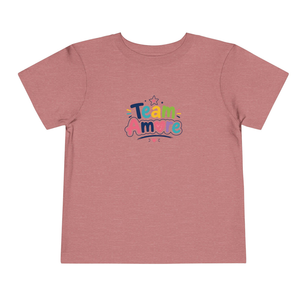 Toddler Team Amore Colorful T-Shirt with Heart Paw Back