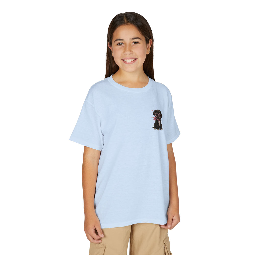 Youth T‑Shirt "Beauty and the Pup" Cute Puppy Graphic Tee