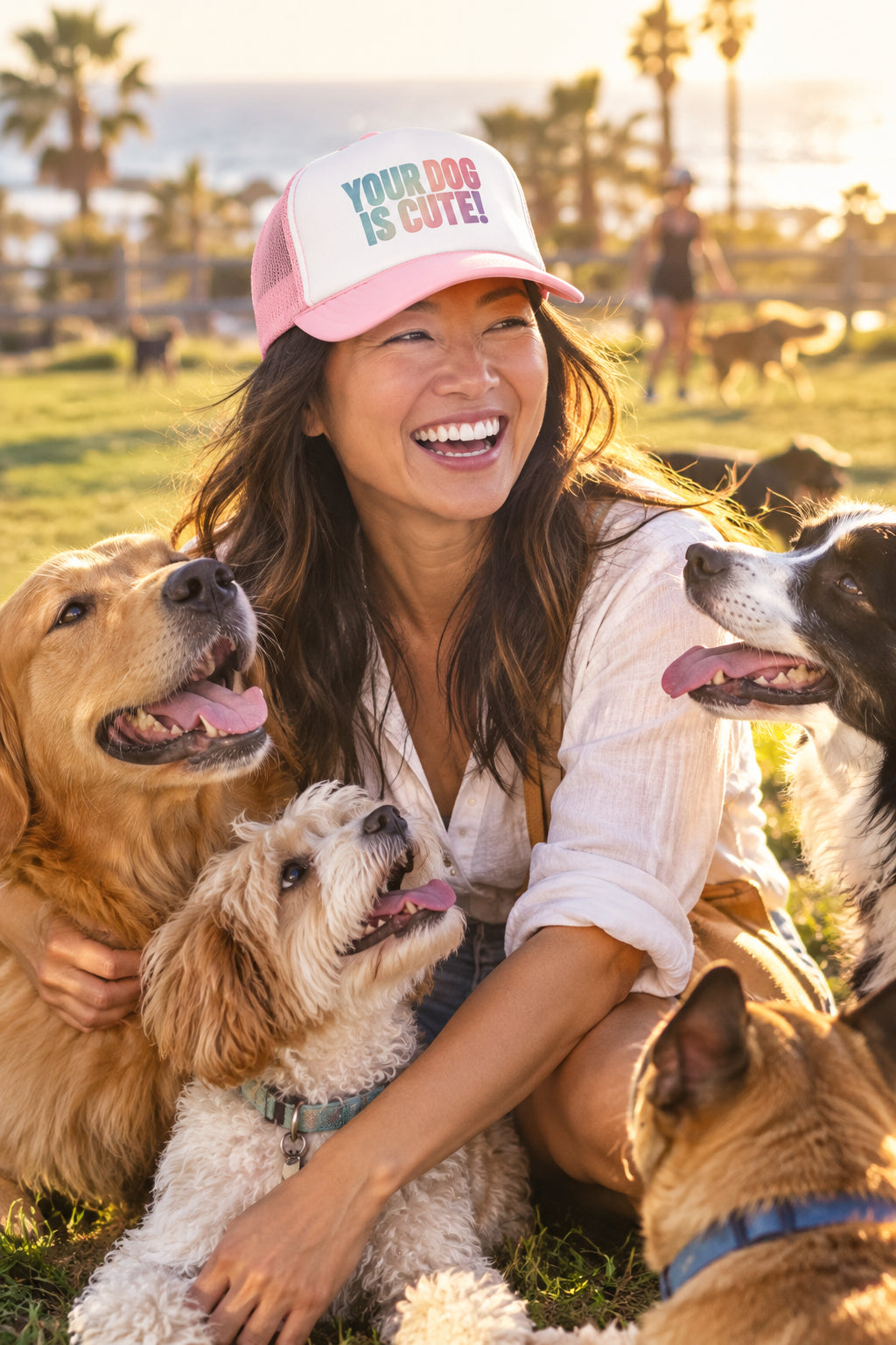 Your Dog Is Cute Trucker Hat – Retro Pastel Pet Lover Foam Cap