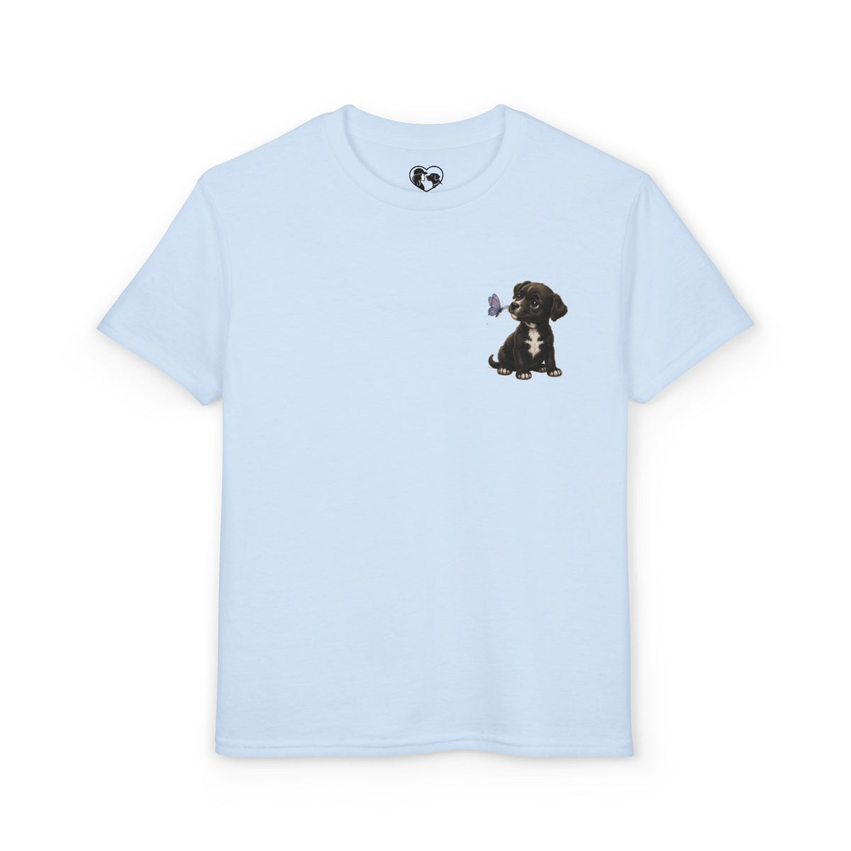 Youth T-Shirt Cute Puppy Front & “Be Happy. Be You.” Back
