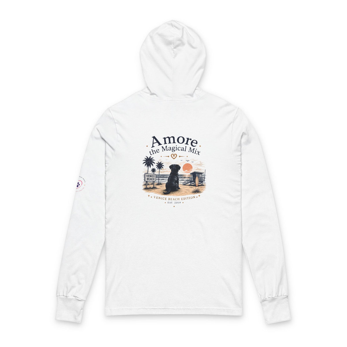 Unisex Adult Hooded Long Sleeve Tee Amore the Magical Mix Venice Beach Graphic