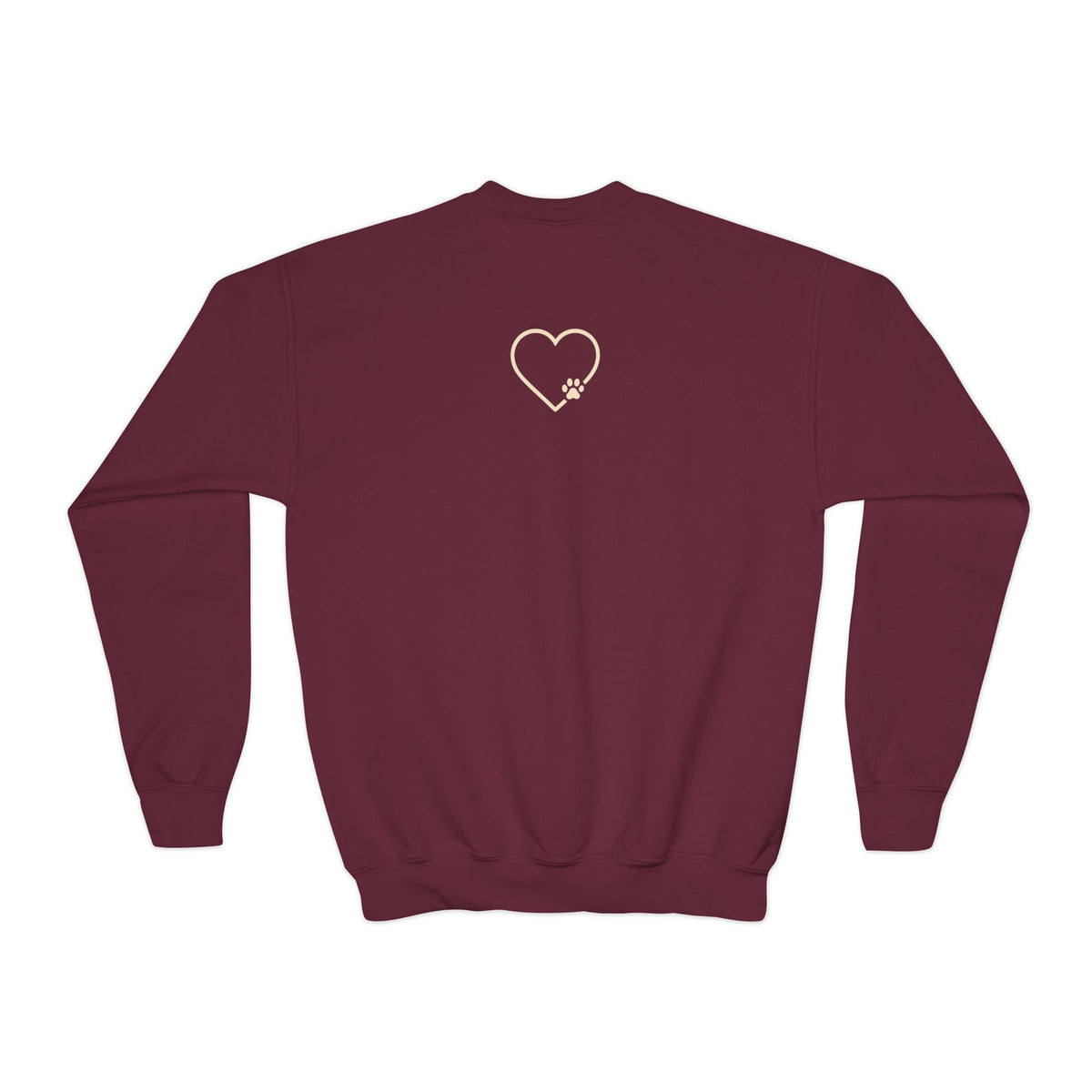 Amore Youth Crewneck Sweatshirt Heart Paw Graphic