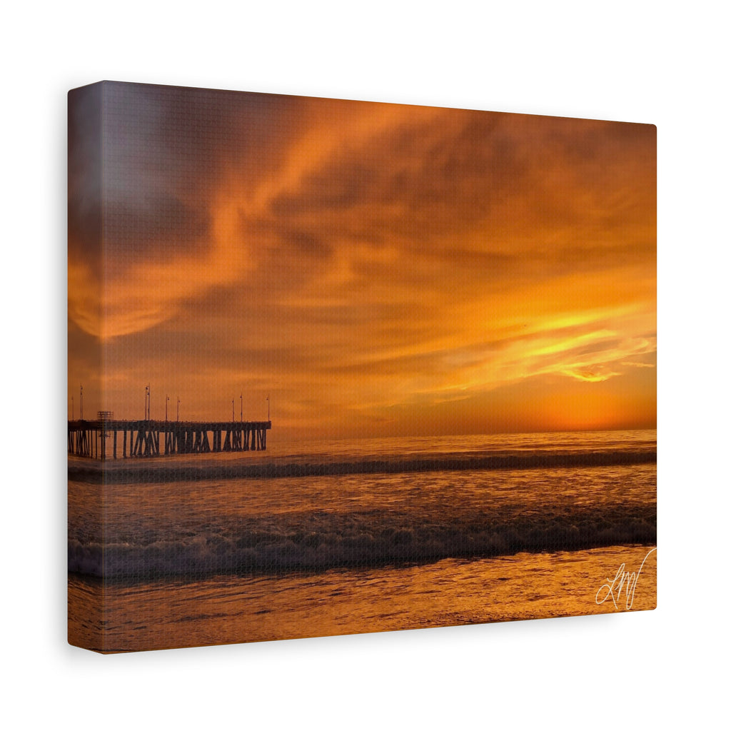 Golden Sunset Venice Beach Canvas Print Wall Art