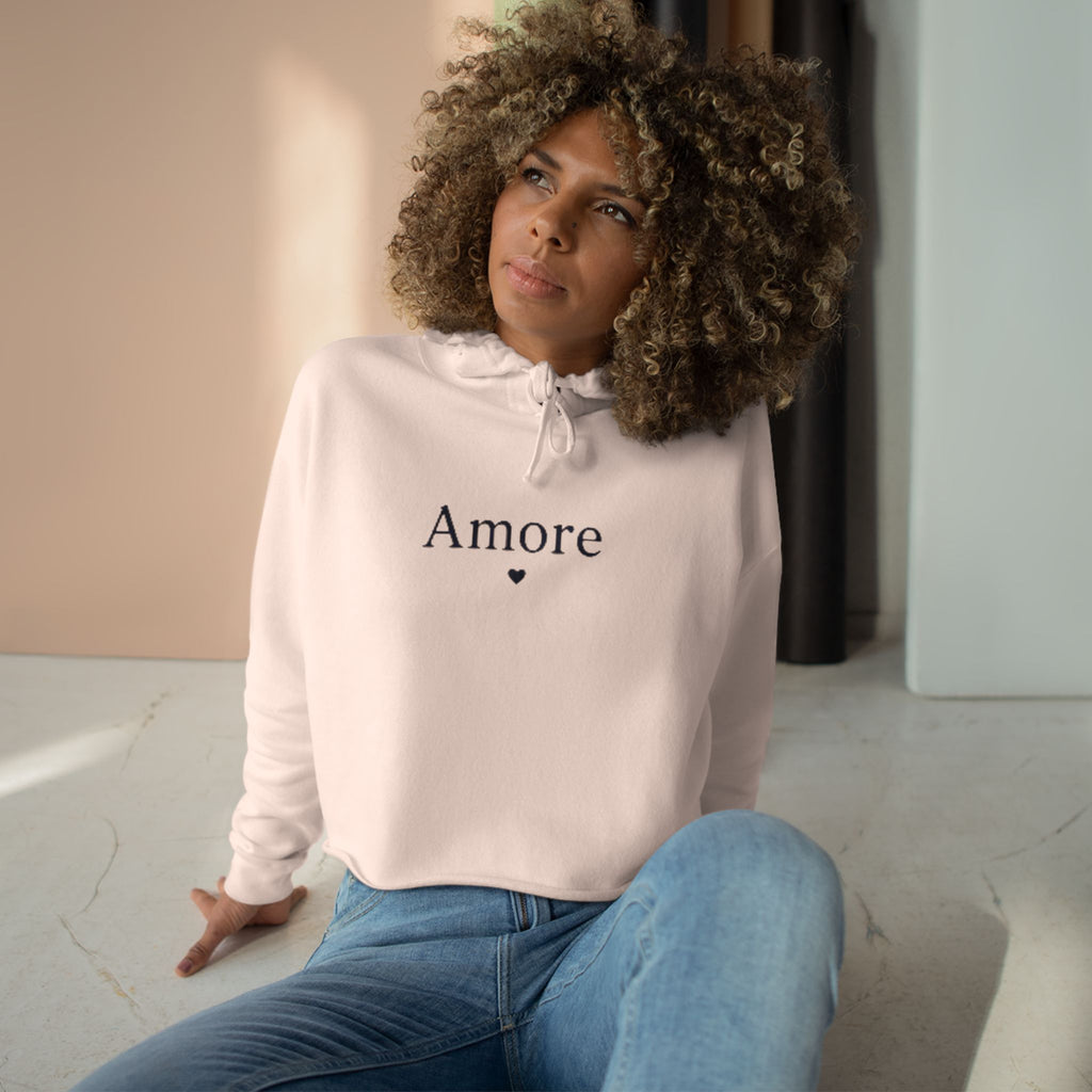 Amore Adult Cropped Hoodie - Pastel “DREAM. BELIEVE. LOVE.” Back