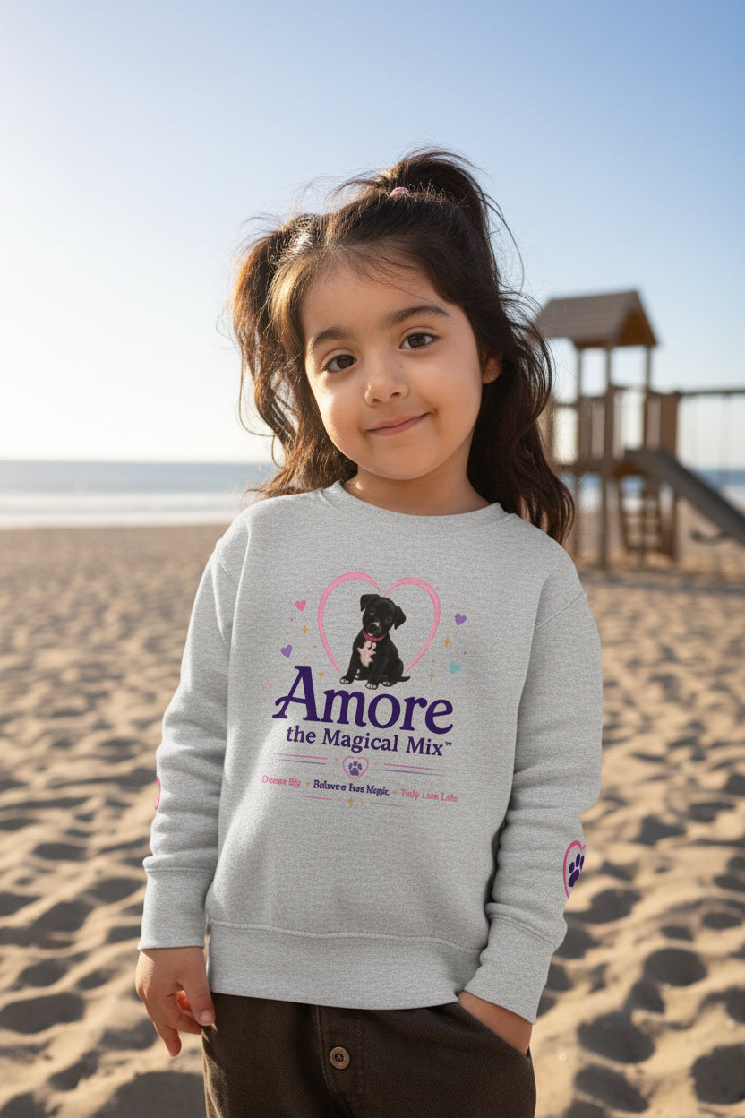 Toddler Amore the Magical Mix Sweatshirt Heart Puppy & paw print