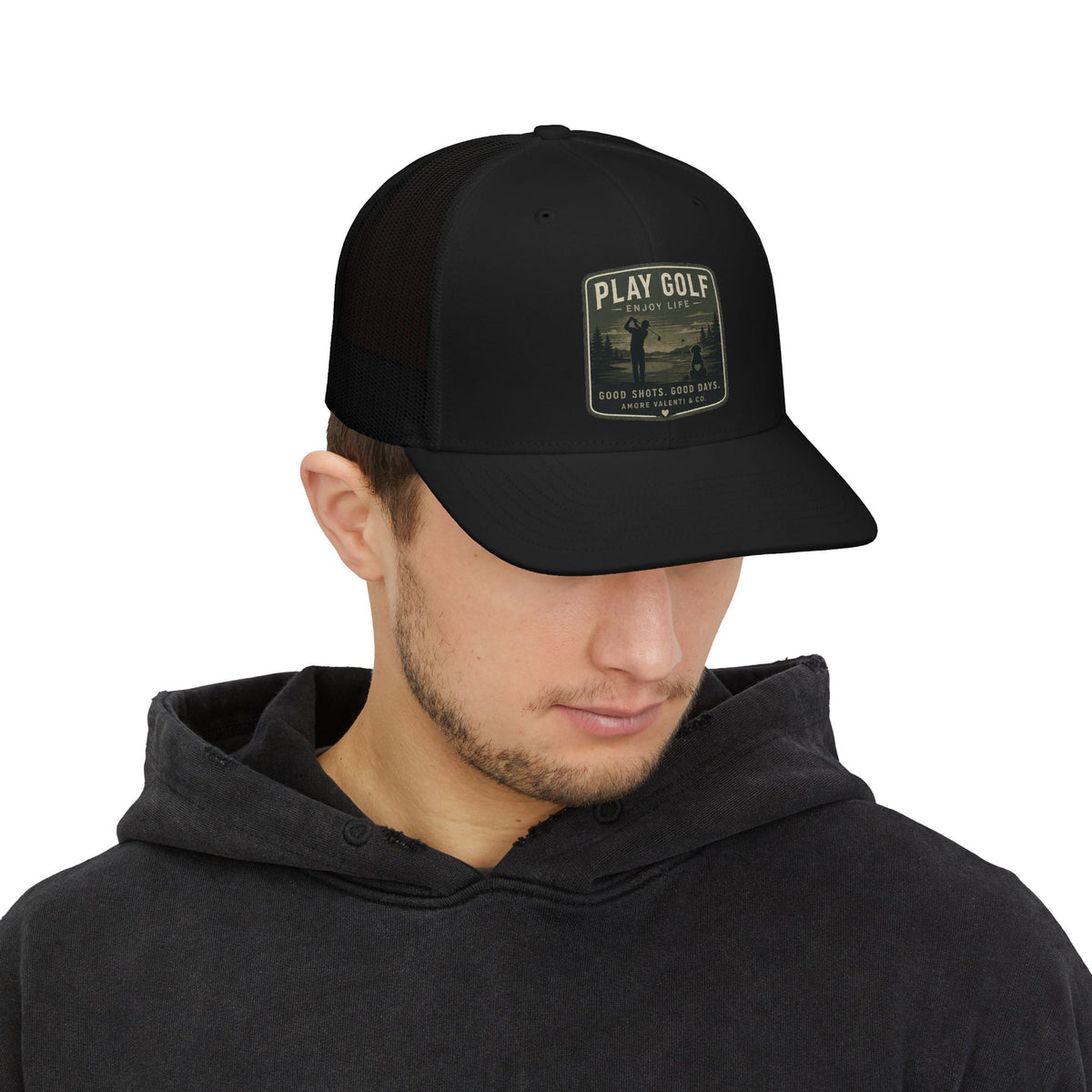 Play Golf Trucker Cap – Vintage Golf Patch Snapback
