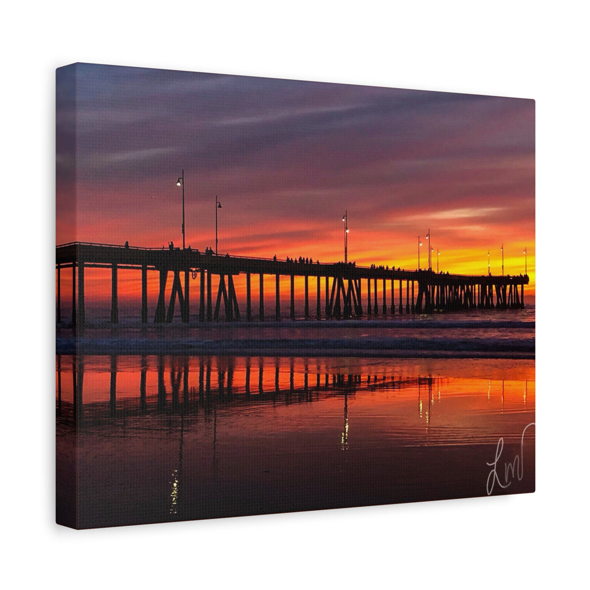 Sunset Pier Canvas Print — Matte Stretched Wall Art (1.25")