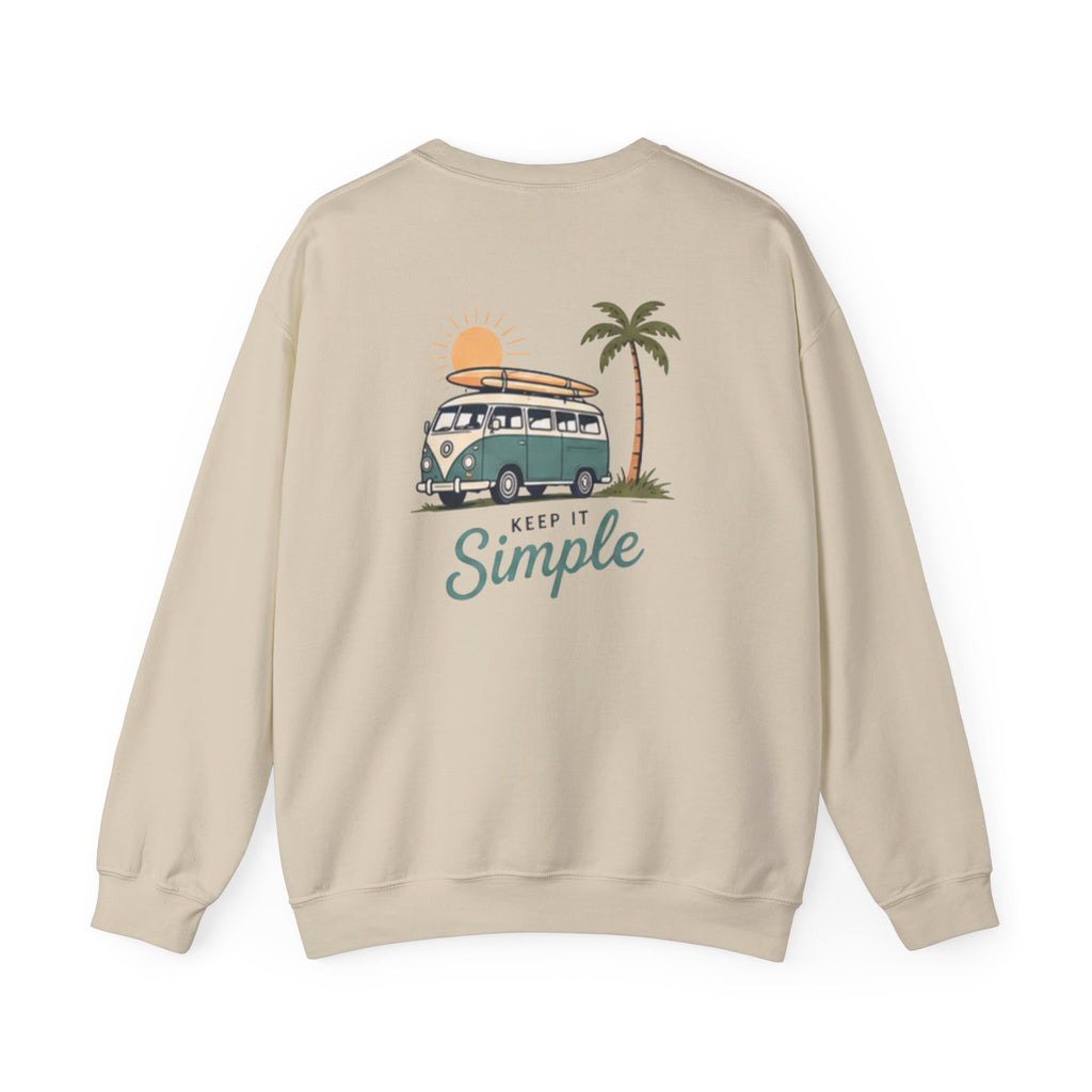 Unisex "Good Vibes" Crewneck Sweatshirt Keep It Simple Retro Camper Van