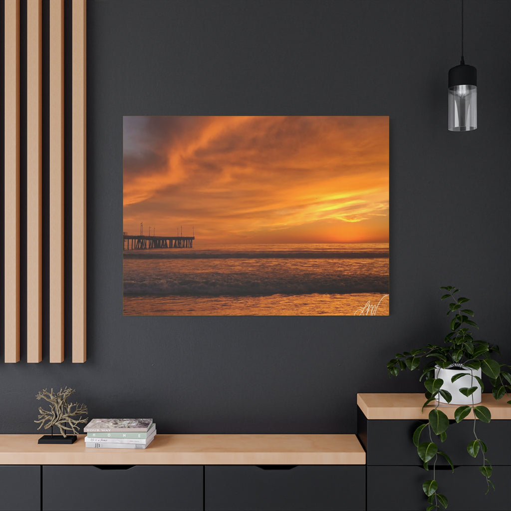 Golden Sunset Venice Beach Canvas Print Wall Art