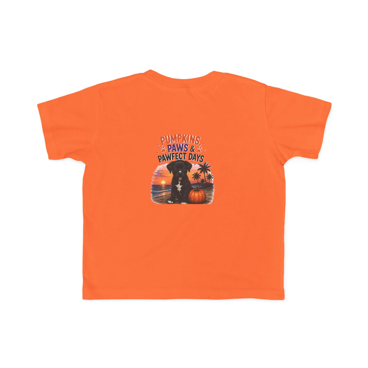Amore Halloween Pumpkin Beach Sunset Graphic Toddler T-Shirt