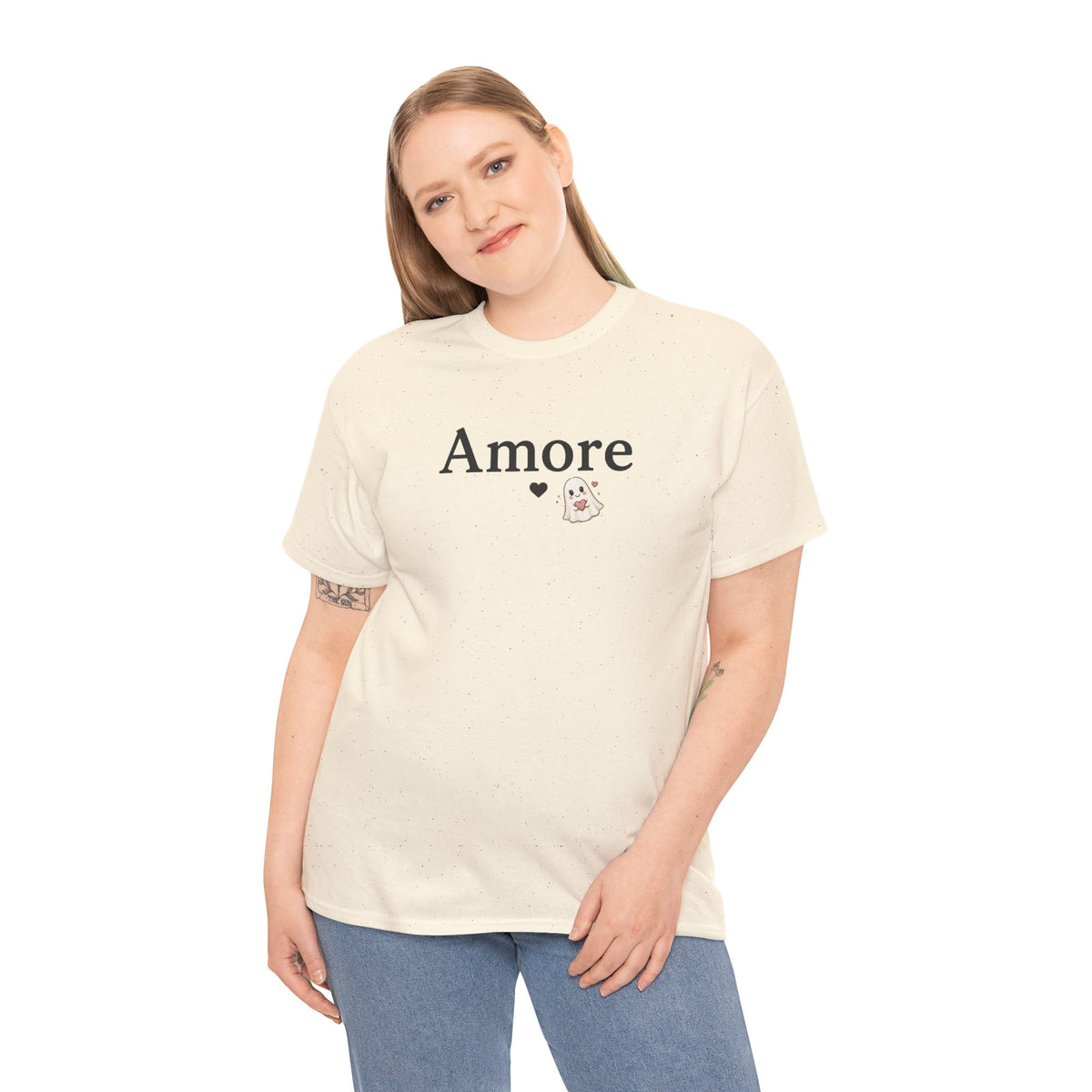 Women's Amore Halloween Icon Palm Trees & Pumpkin Spice Graphic T-Shirt