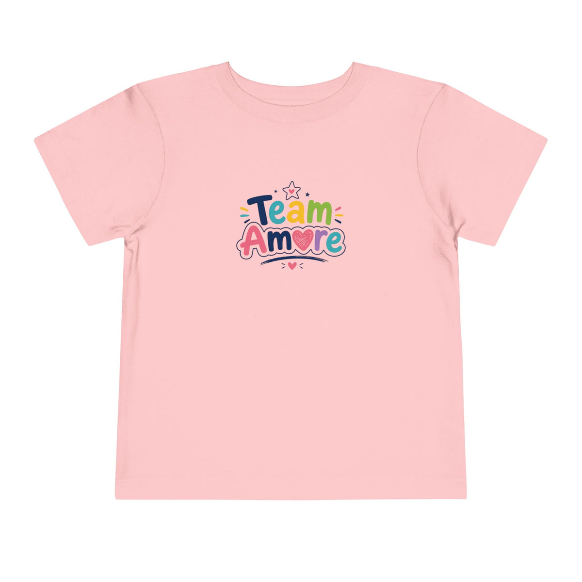 Toddler Team Amore Colorful T-Shirt with Heart Paw Back
