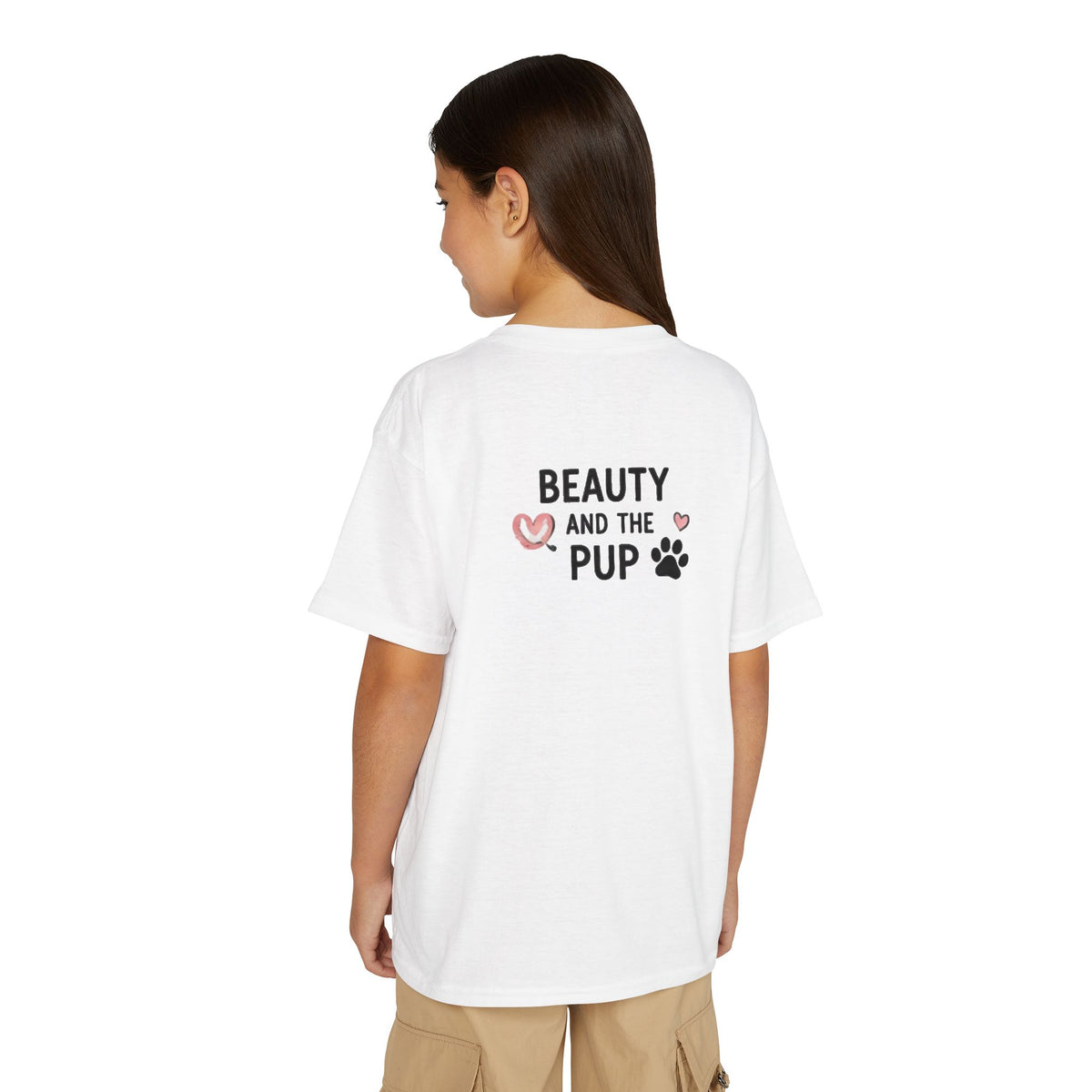 Youth T‑Shirt "Beauty and the Pup" Cute Puppy Graphic Tee