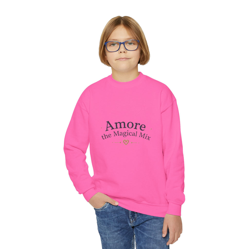 Youth  Amore the Magical Mix Crewneck Sweatshirt Puppy Heart Logo