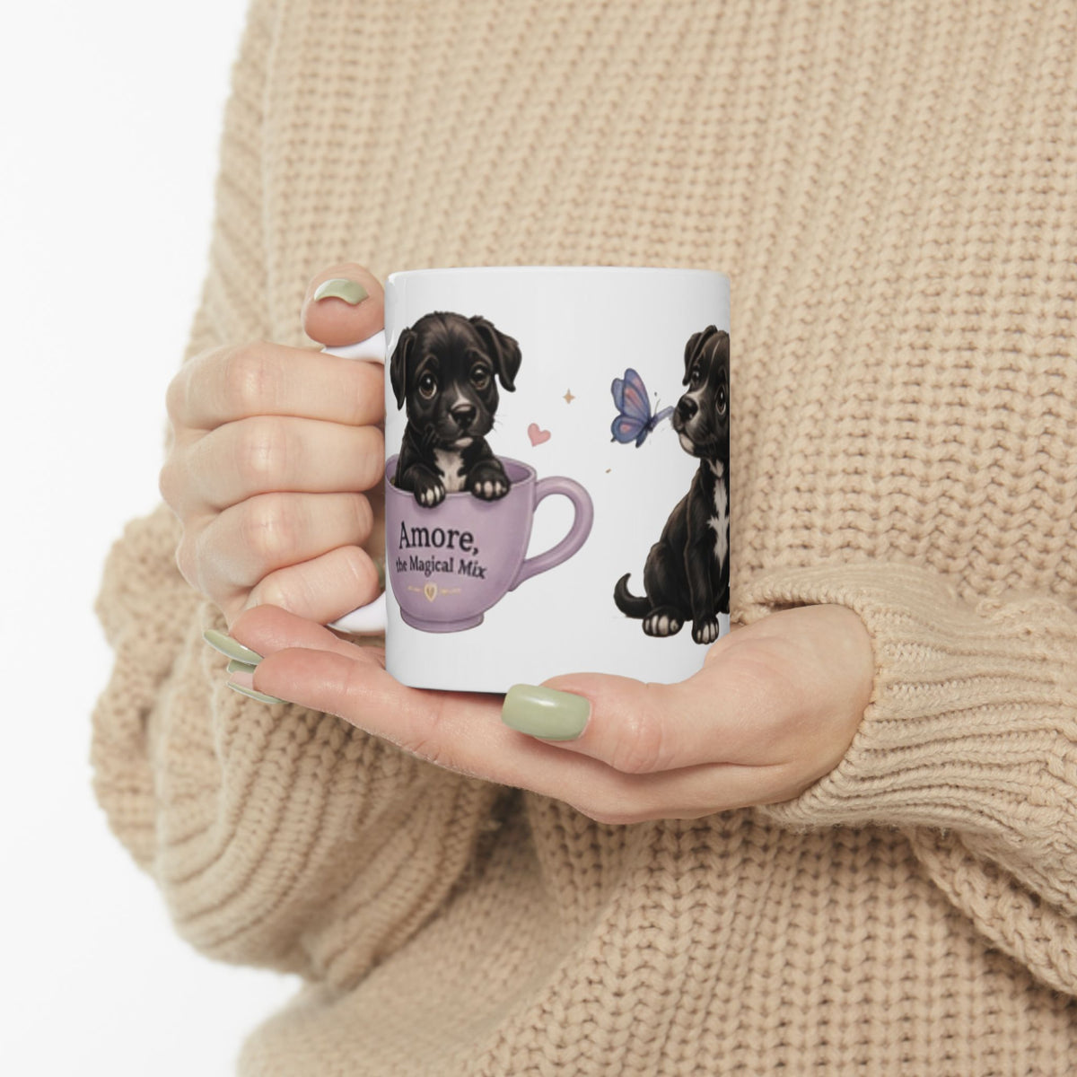 Amore the Magical Mix Character Ceramic Mug  with Butterfly & Hearts (11oz/15oz)