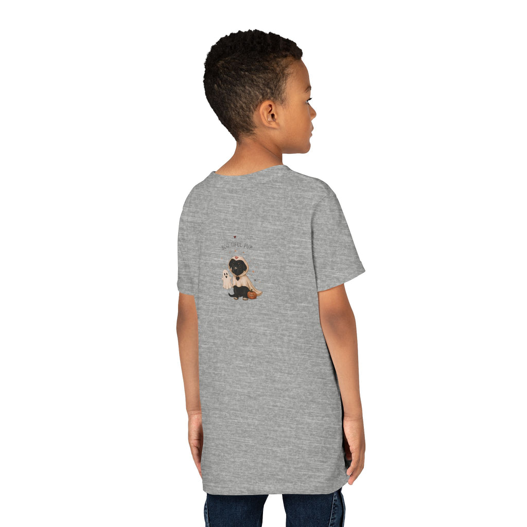 Youth Tee 'Amore' Puppy Ghost Graphic Shirt (Boo-tiful Pup Back)