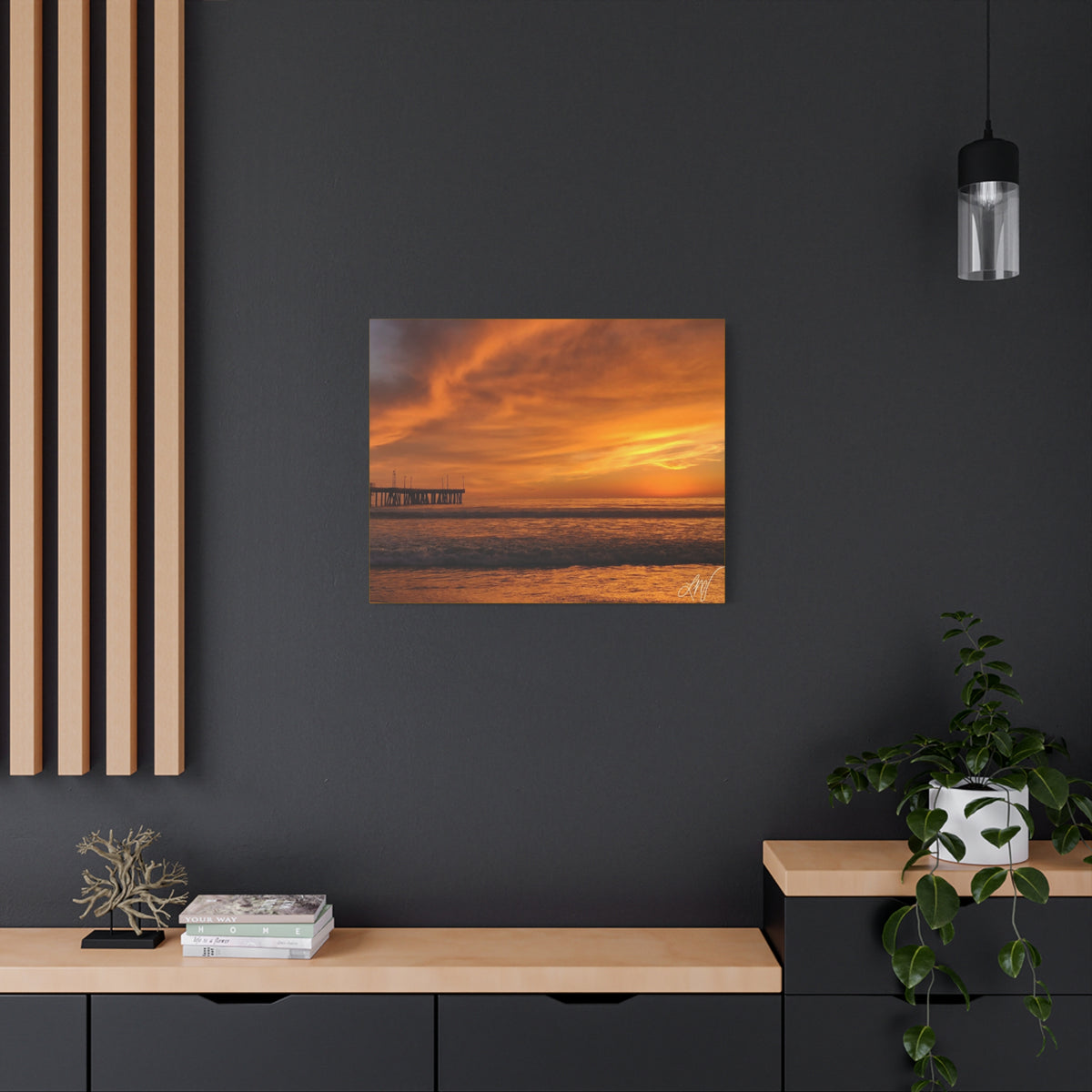 Golden Sunset Venice Beach Canvas Print Wall Art