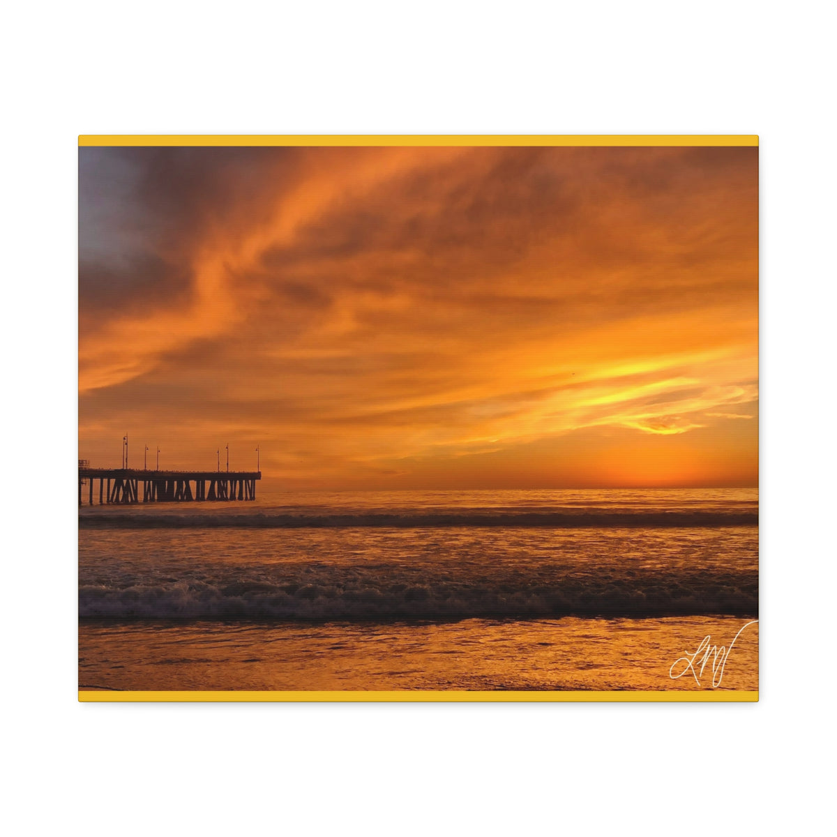 Golden Sunset Venice Beach Canvas Print Wall Art