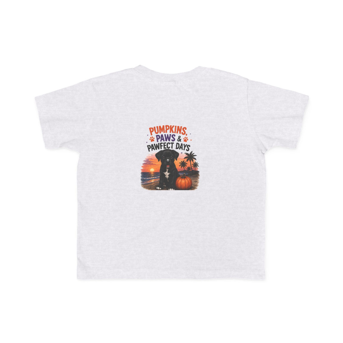 Amore Halloween Pumpkin Beach Sunset Graphic Toddler T-Shirt